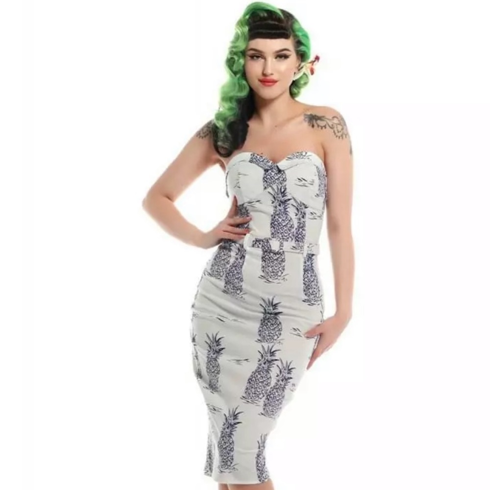 Collectif Pineapple Tropical Tiki Wiggle Dress